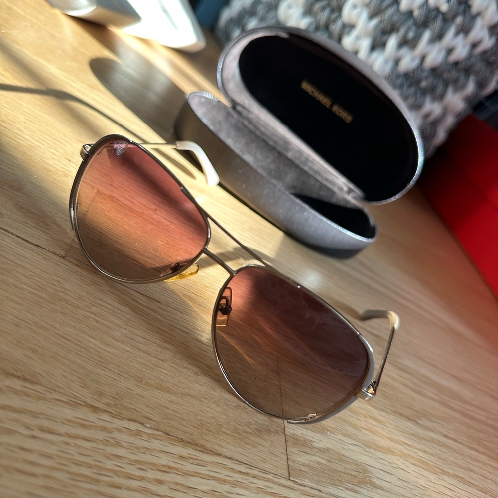 Michael Kors Brown Aviator Sunglasses